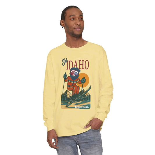 Ski Idaho - Life is dead.® Mountain Collection Garment-Dyed Long Sleeve T-Shirt