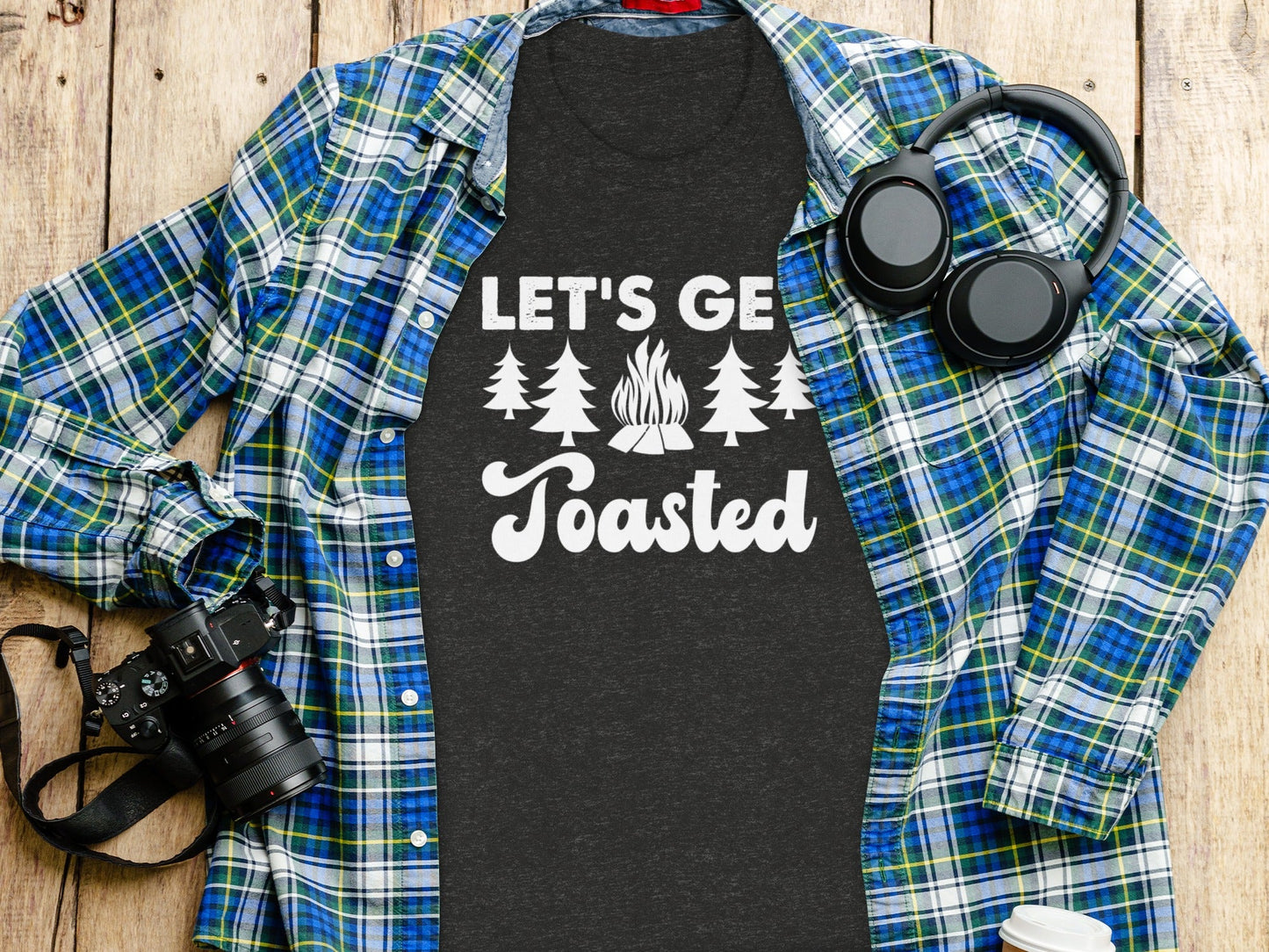 Lets Get Toasted Outdoors Bonfire Forest Fun T-Shirt