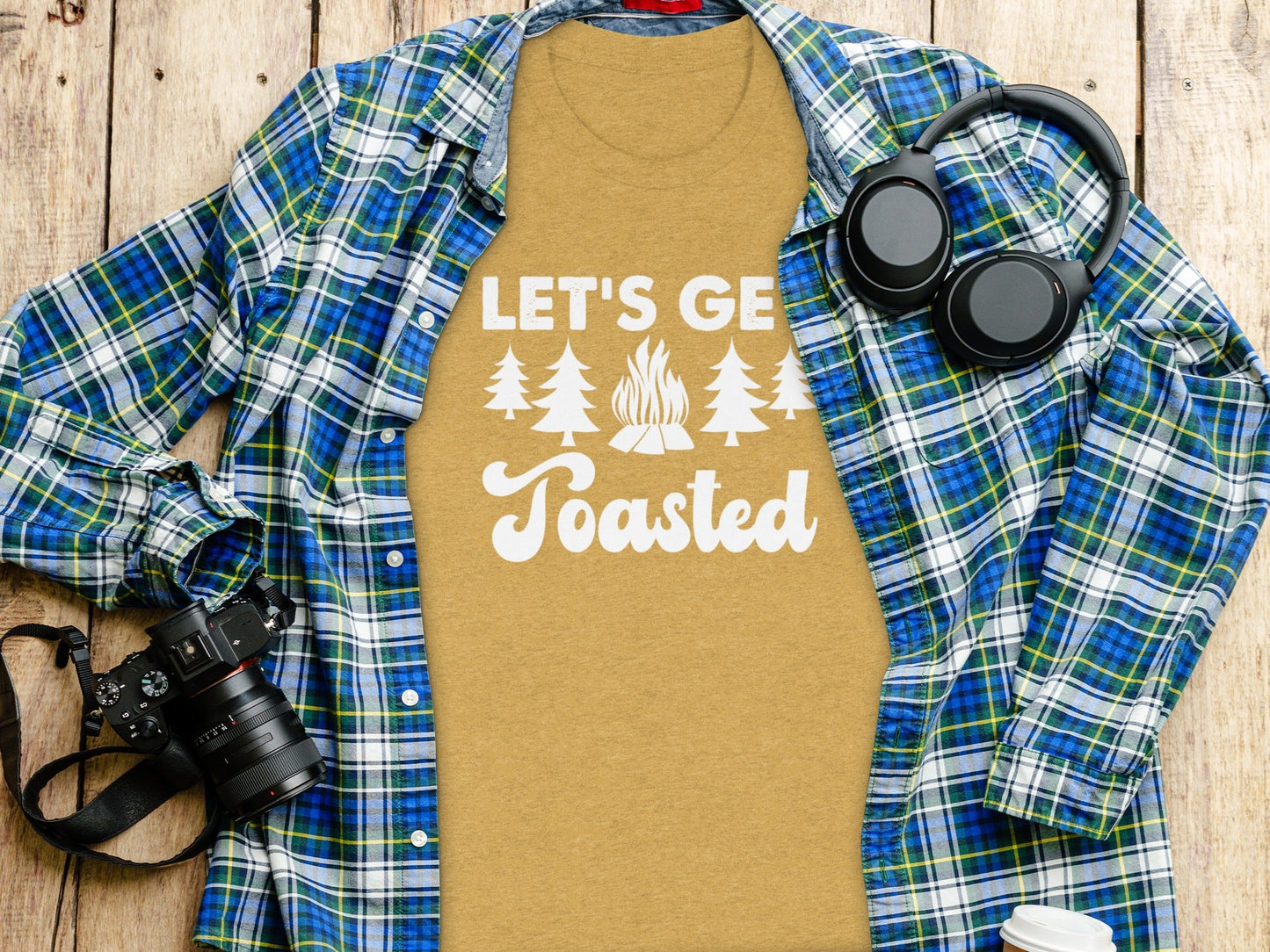 Lets Get Toasted Outdoors Bonfire Forest Fun T-Shirt
