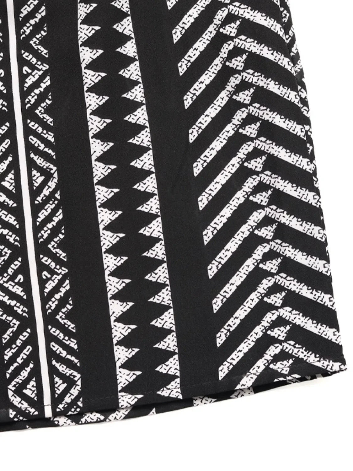 Black and White Tiered Bohemian Maxi Skirt with Pockets