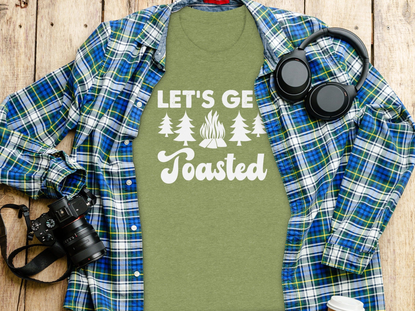 Lets Get Toasted Outdoors Bonfire Forest Fun T-Shirt