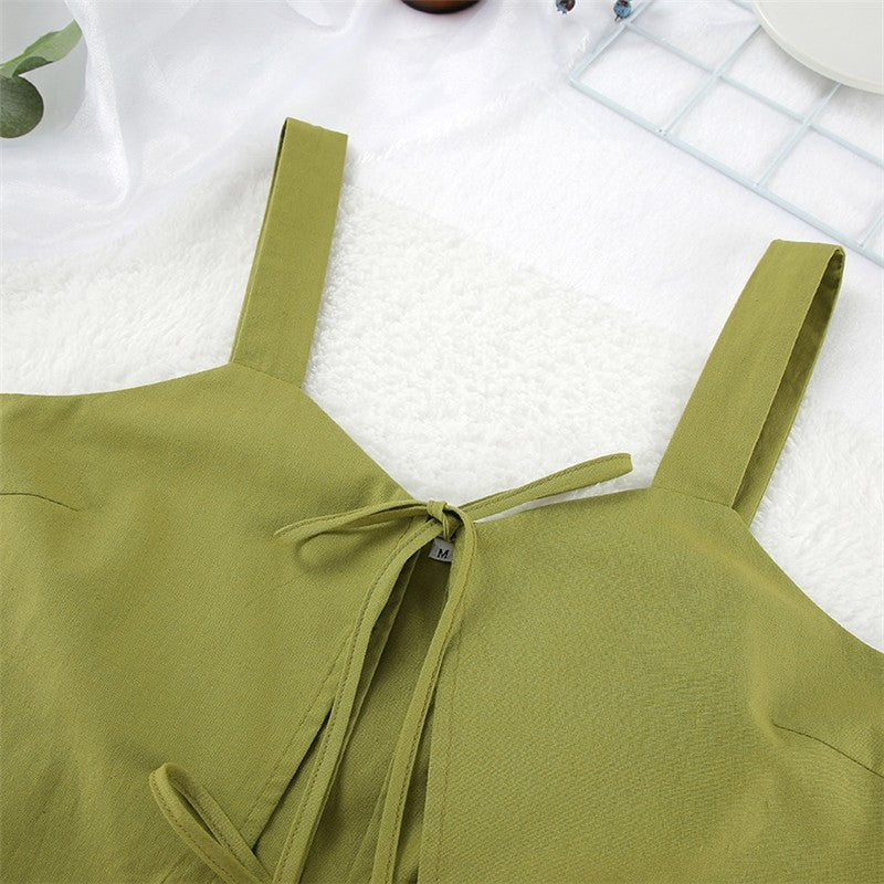 Cotton Camisole and Trousers Pajama Set for Women