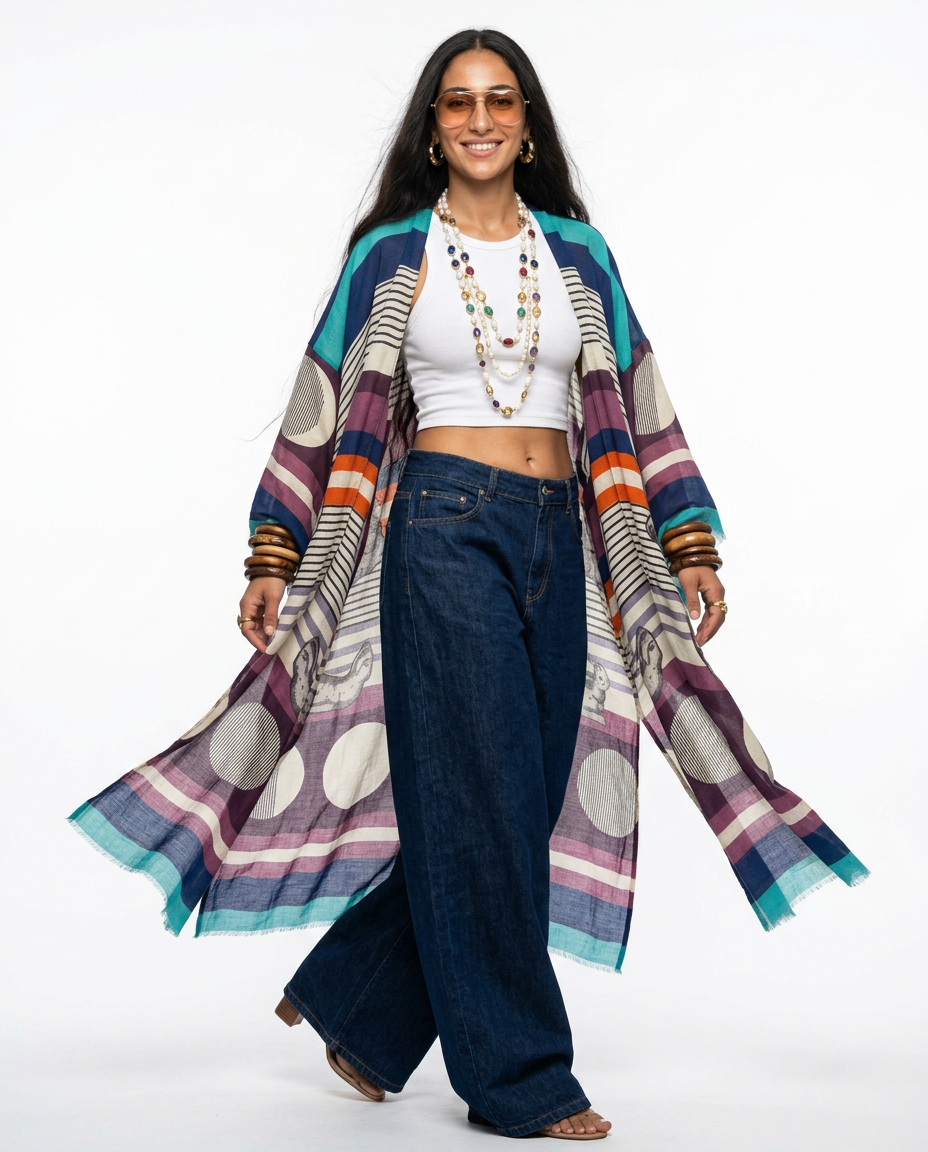 Liberated Printed Maxi Kimono