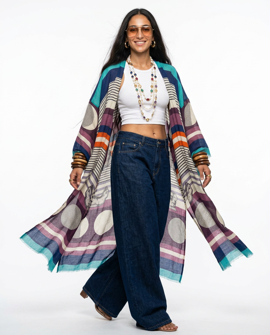 Liberated Printed Maxi Kimono