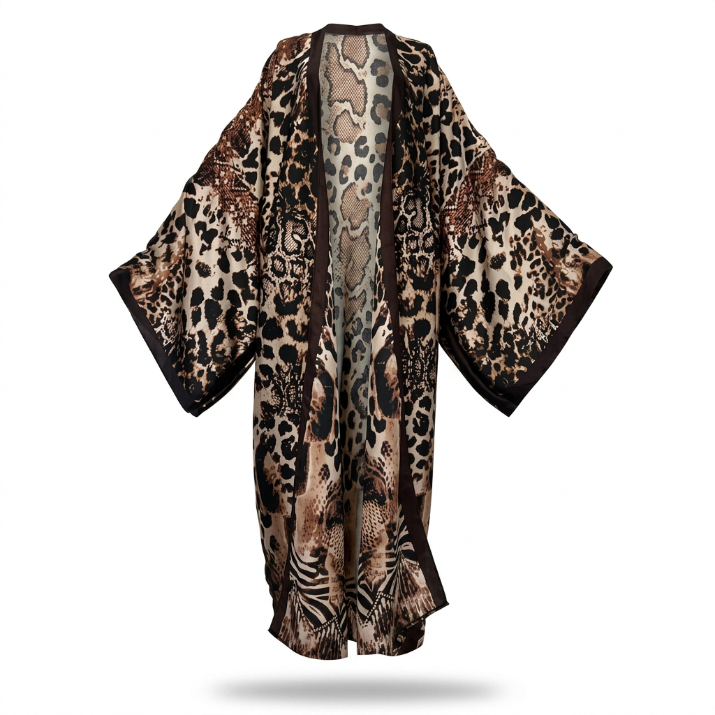 Fierce Leopard Print Boho Kaftan