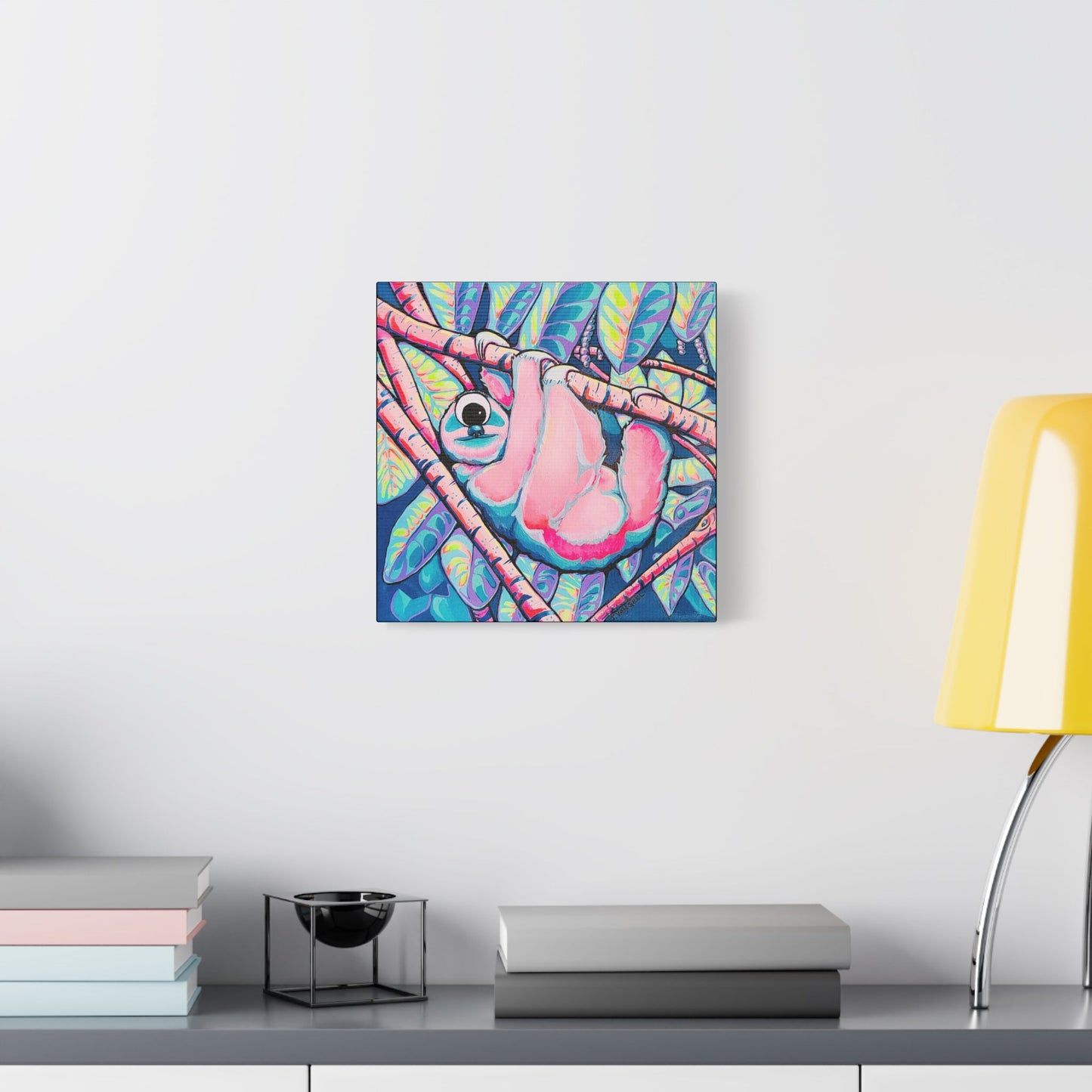 Cyclops Sloth Canvas Print, Original Artist Design, Home Decor, Wall Art