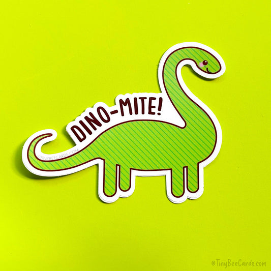 Dinosaur Vinyl Sticker "Dino-mite!"