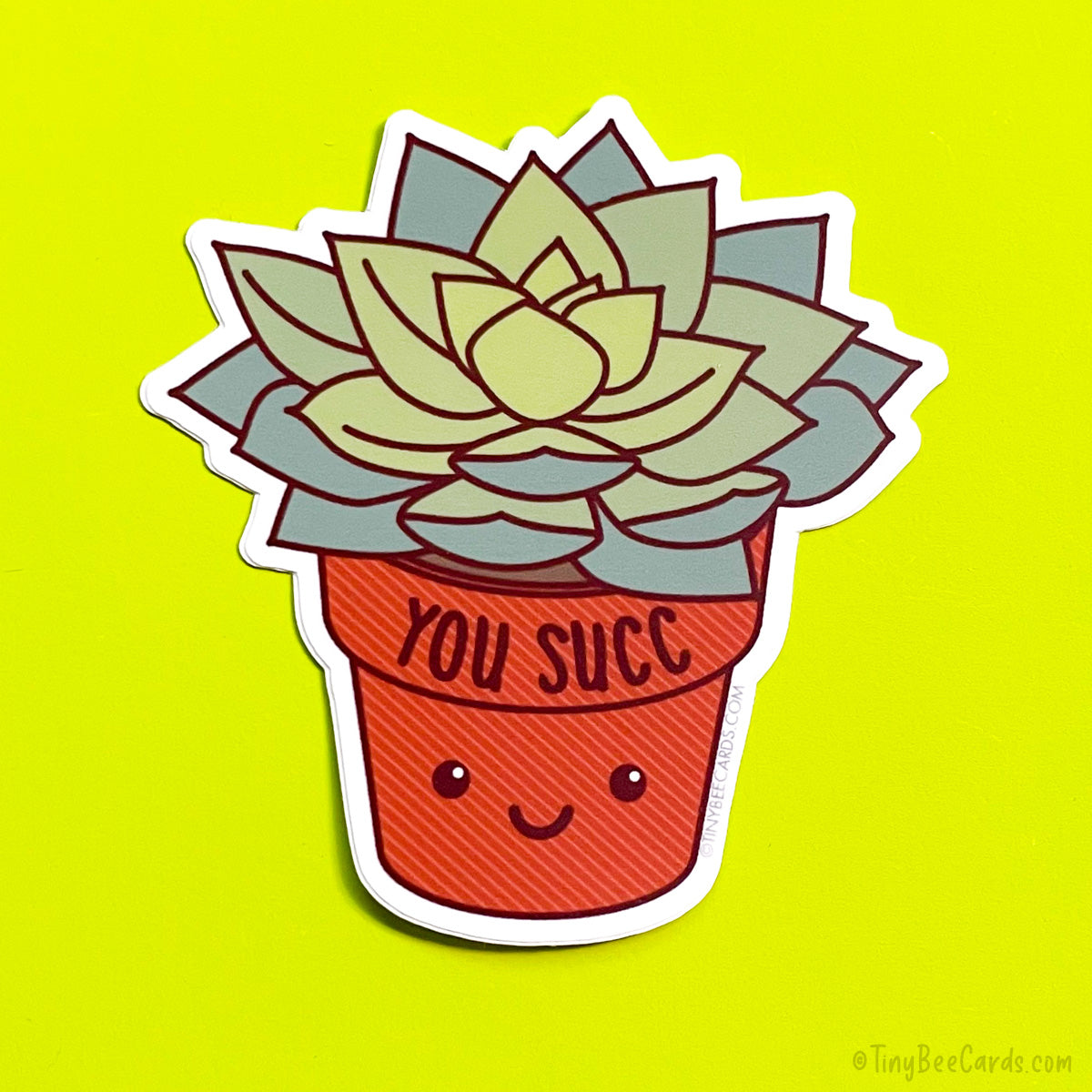 Funny Succulent Vinyl Sticker "You Succ"