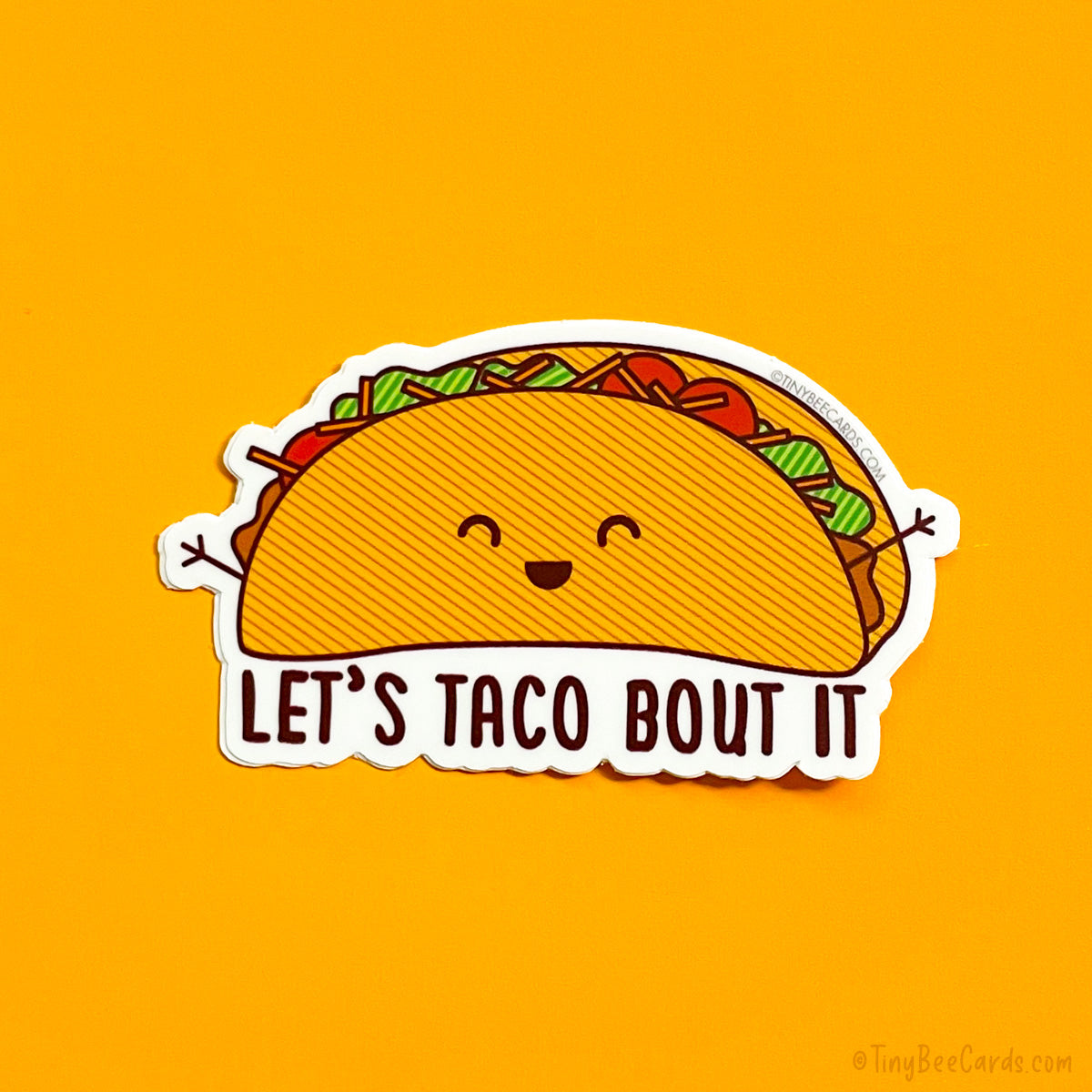 Taco Pun Vinyl Sticker "Taco Bout It!"