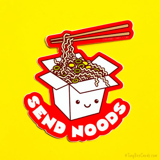 Funny Ramen Noodles Cheeky Rude Vinyl Sticker "Send Noods"