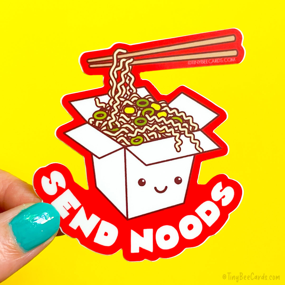 Funny Ramen Noodles Cheeky Rude Vinyl Sticker "Send Noods"