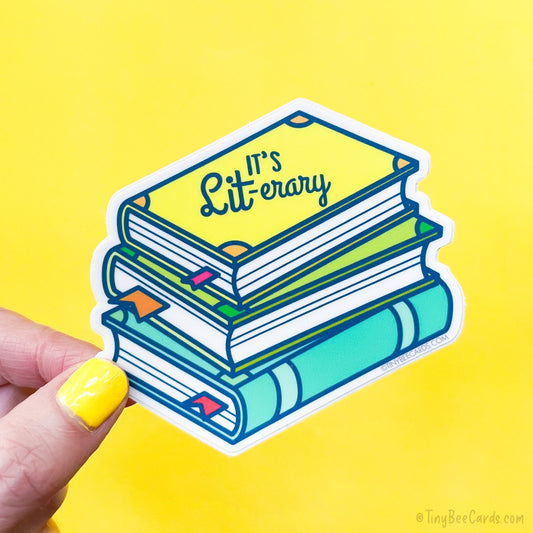 Funny Literary Books Vinyl Sticker "It's LIT-erary"