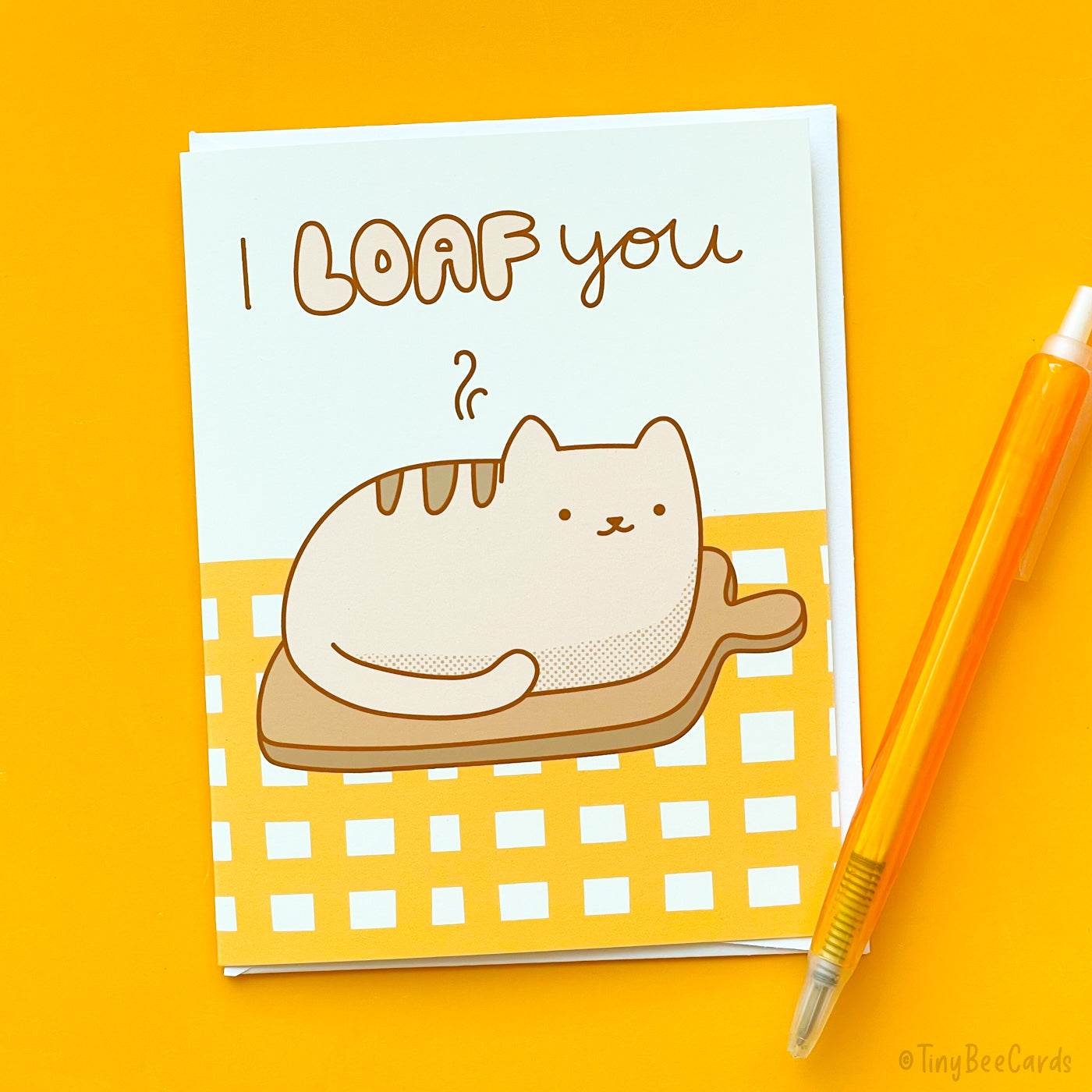 Cat Anniversary Love or Valentine Card "I Loaf You"