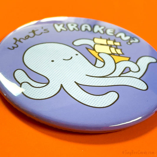 Funny Kraken Magnet or Pin