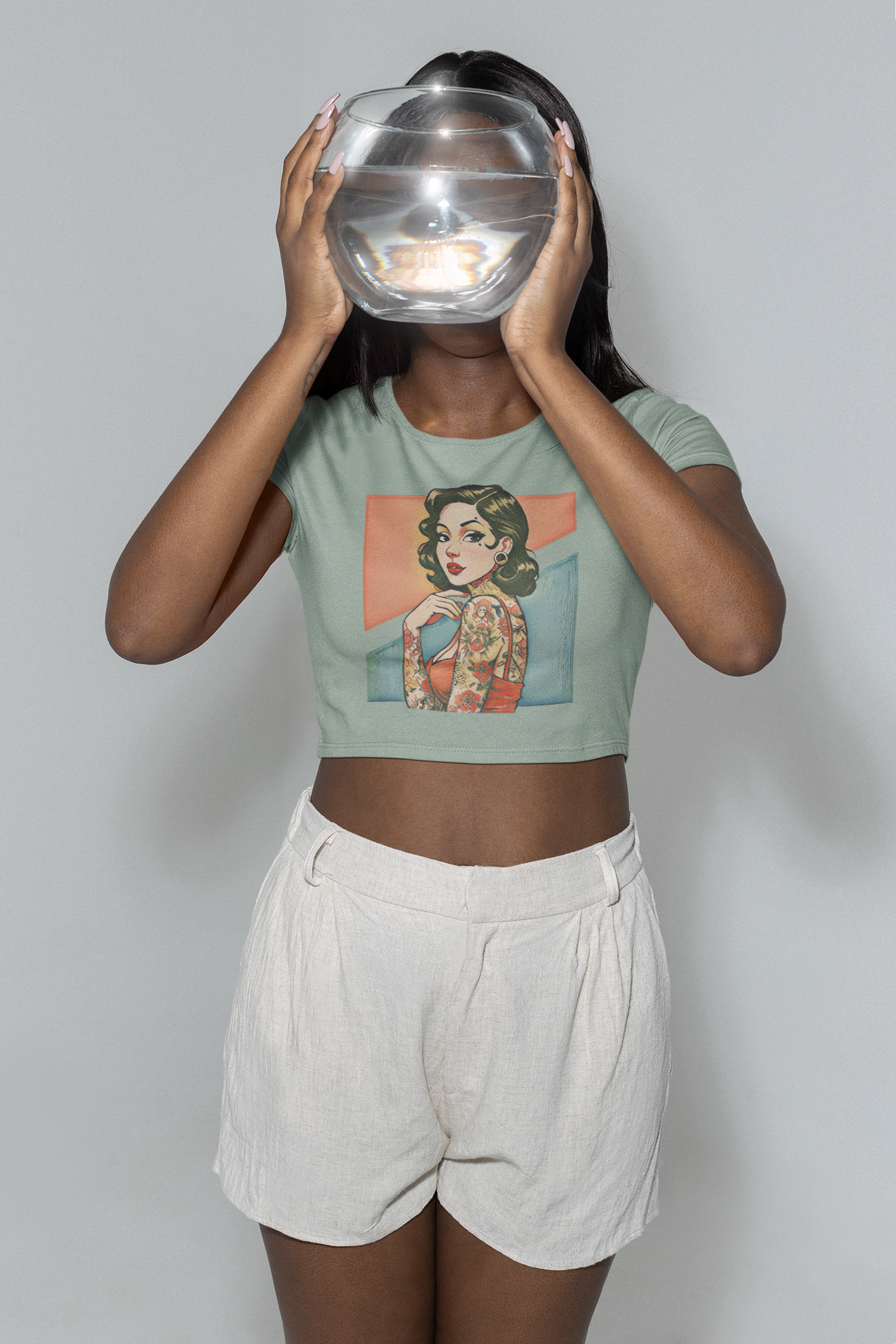 Vintage Pin Up Retro Crop Top