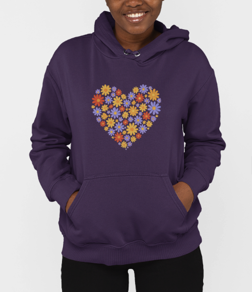 Floral Heart Hoodie - Female Cozy Hoodie - Perfect Gift for Any Occasion