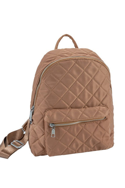 Nylon Quilted Fashion Backpack Unisex Travel Friendly