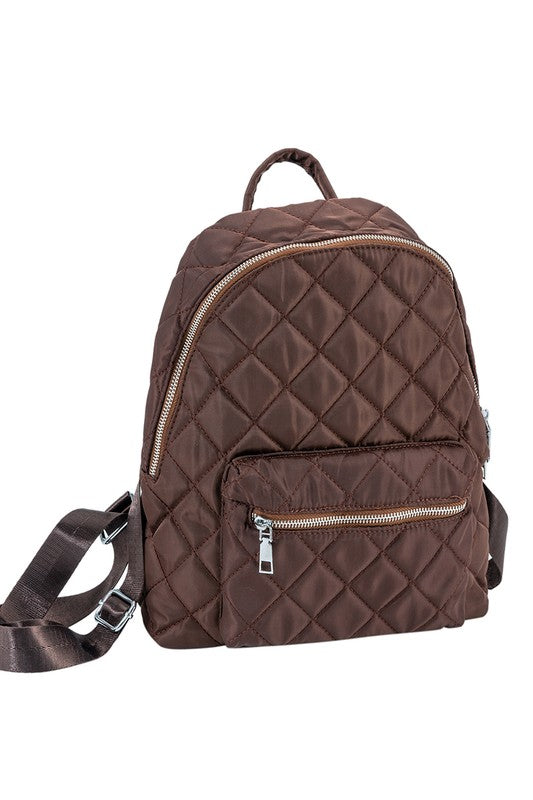 Nylon Quilted Fashion Backpack Unisex Travel Friendly