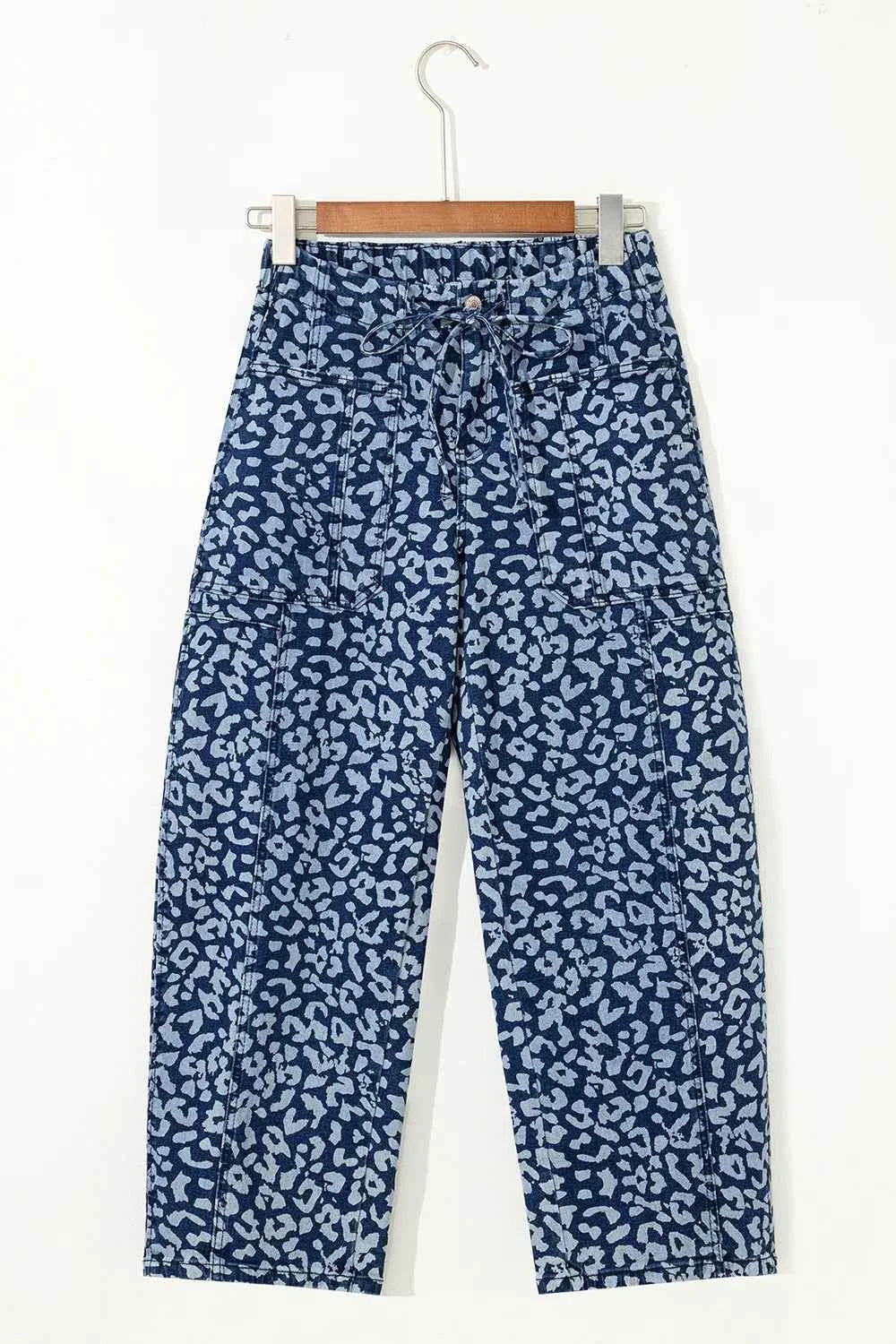 Leopard Print Wide Leg Jeans