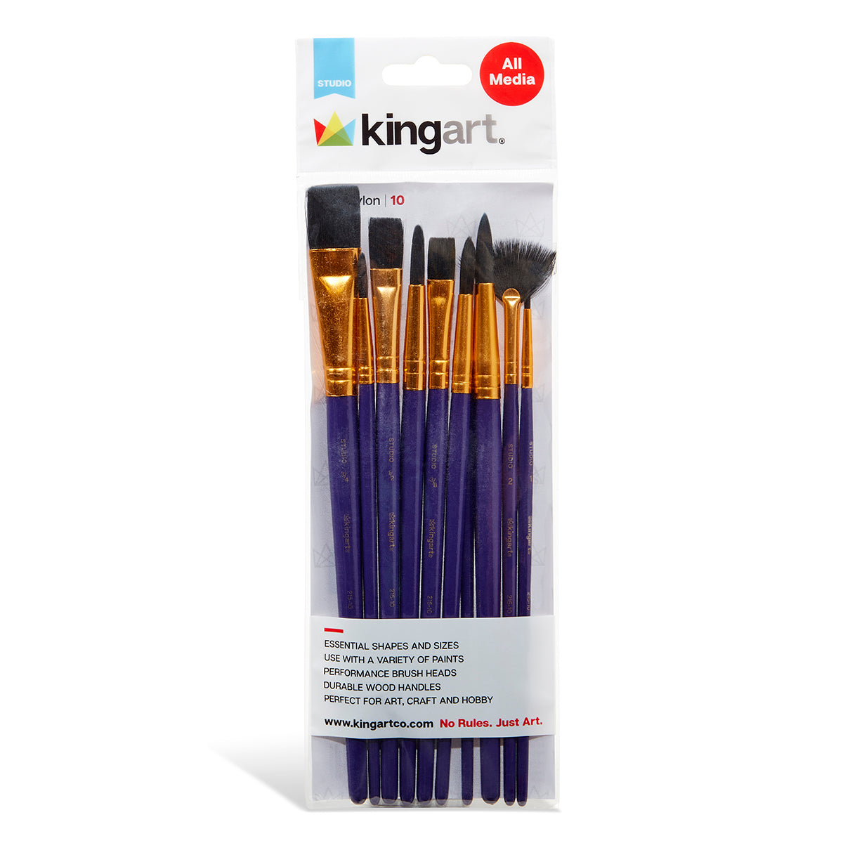 Studio Black Nylon Brush Set - 10 Pieces
