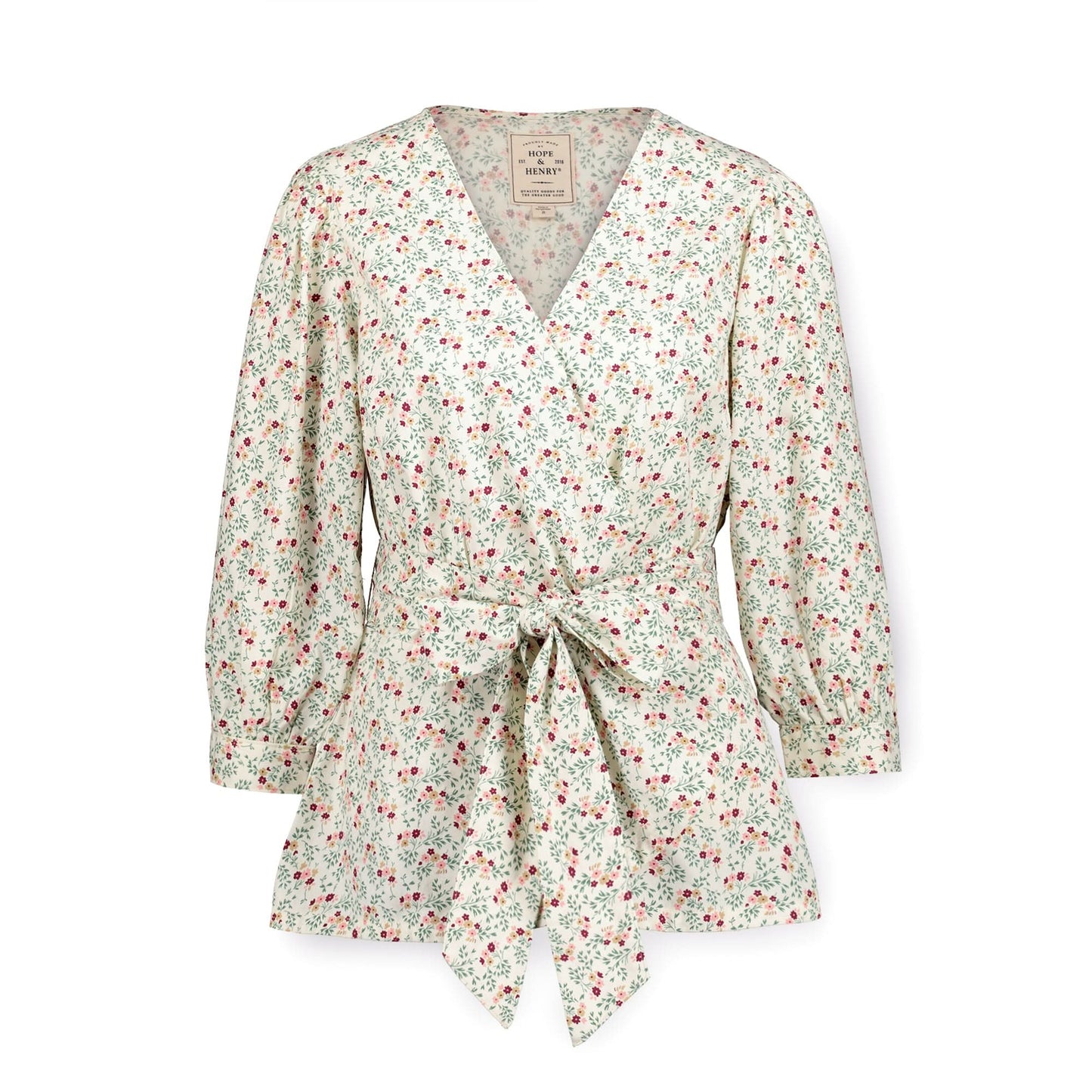 Puff Sleeve Wrap Top