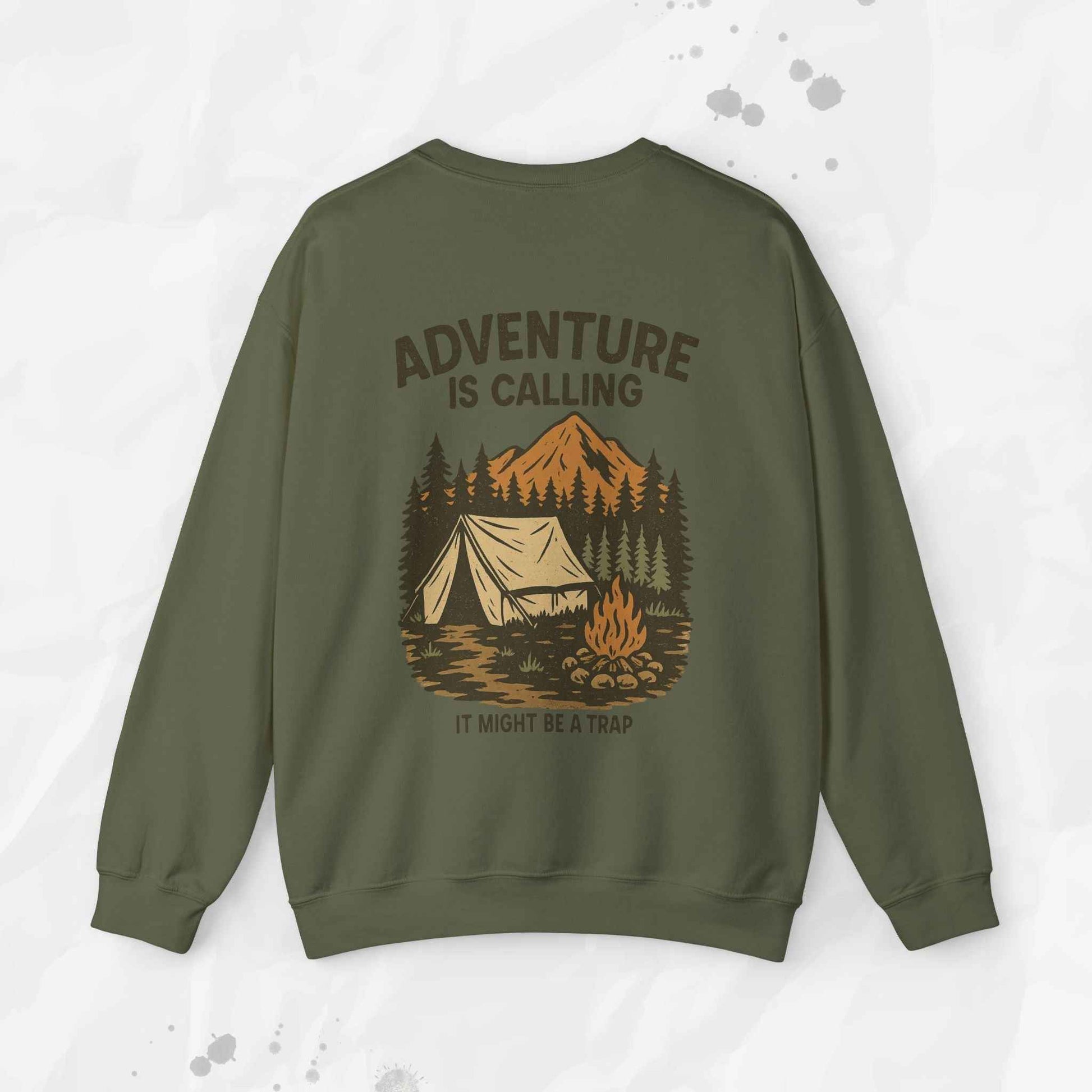 Adventure Is Calling (It Might Be a Trap) – Crewneck Sweatshirt