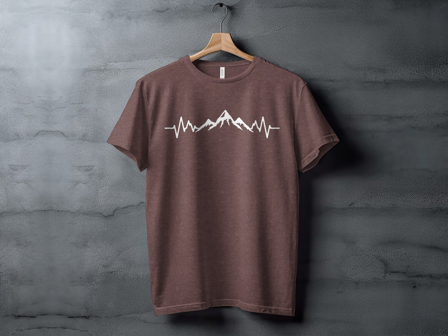 Mountain Heartbeat Line Illustration Graphic Design T-Shirt