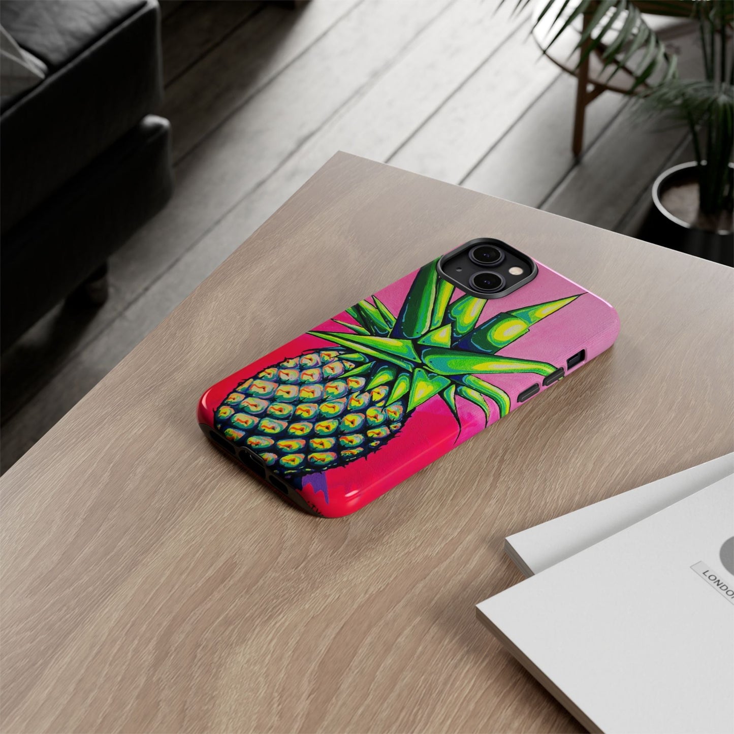 Neon Pineapple Tough Phone Case