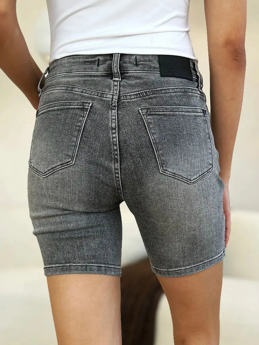 Full Size High Waist Washed Denim Shorts by Judy Blue Jeans