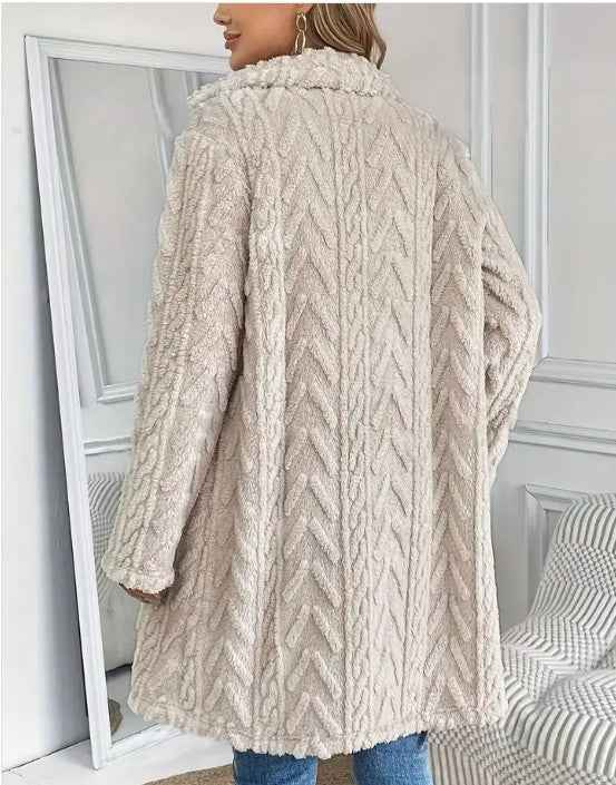 Houndstooth Pattern  Fleece Coat