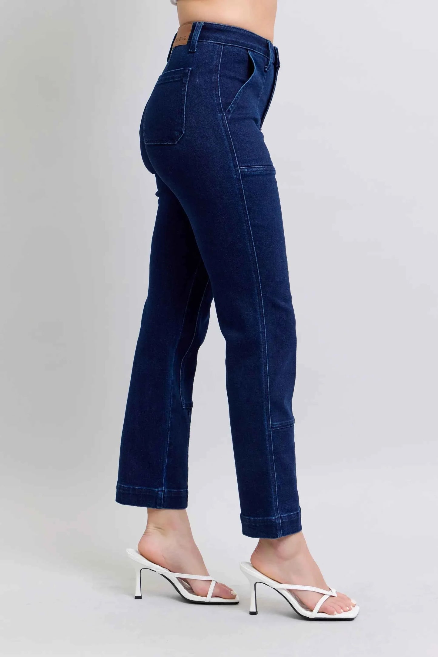 Judy Blue High Rise Straight Leg Jeans–Star Studded Plus Sizes