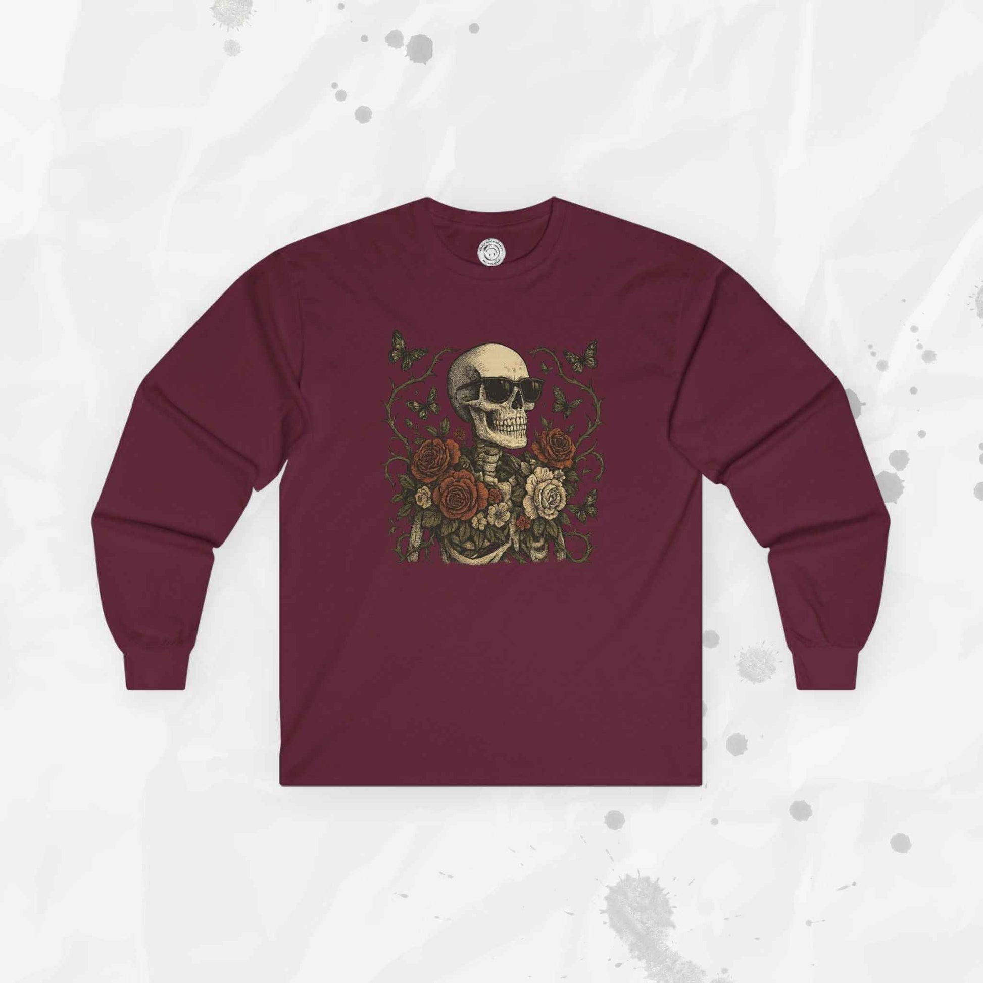 Floral Skull Garden - Long Sleeve T-Shirt