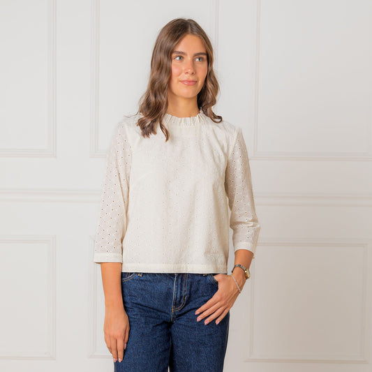 Organic Ruffle Neck Top