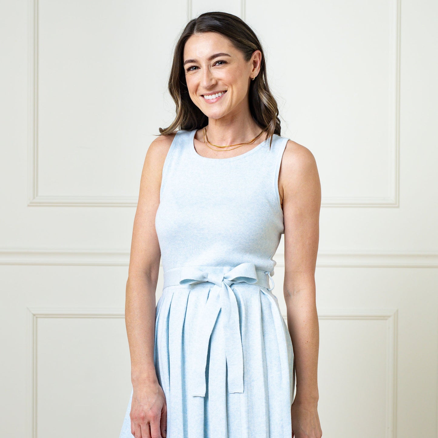 Organic Pleated Sweater Knit Dress