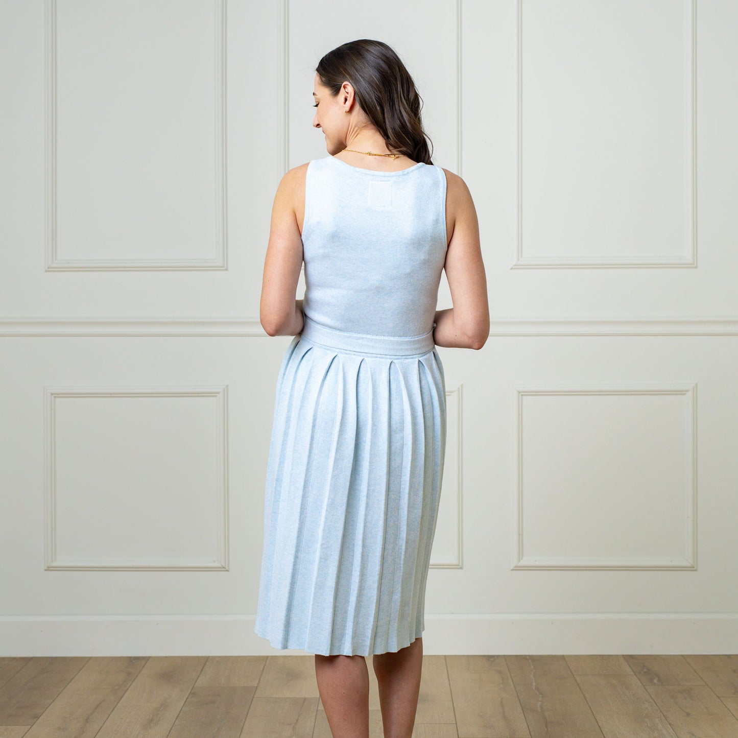 Organic Pleated Sweater Knit Dress