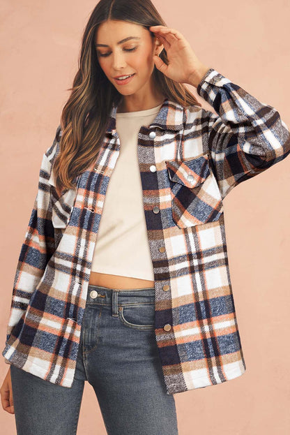 Multicolor Plaid Casual Button Up Flannel Shacket Anytime