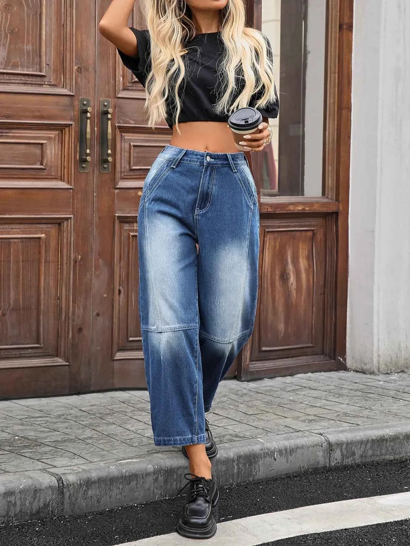 Wide Leg Jeans with Pockets