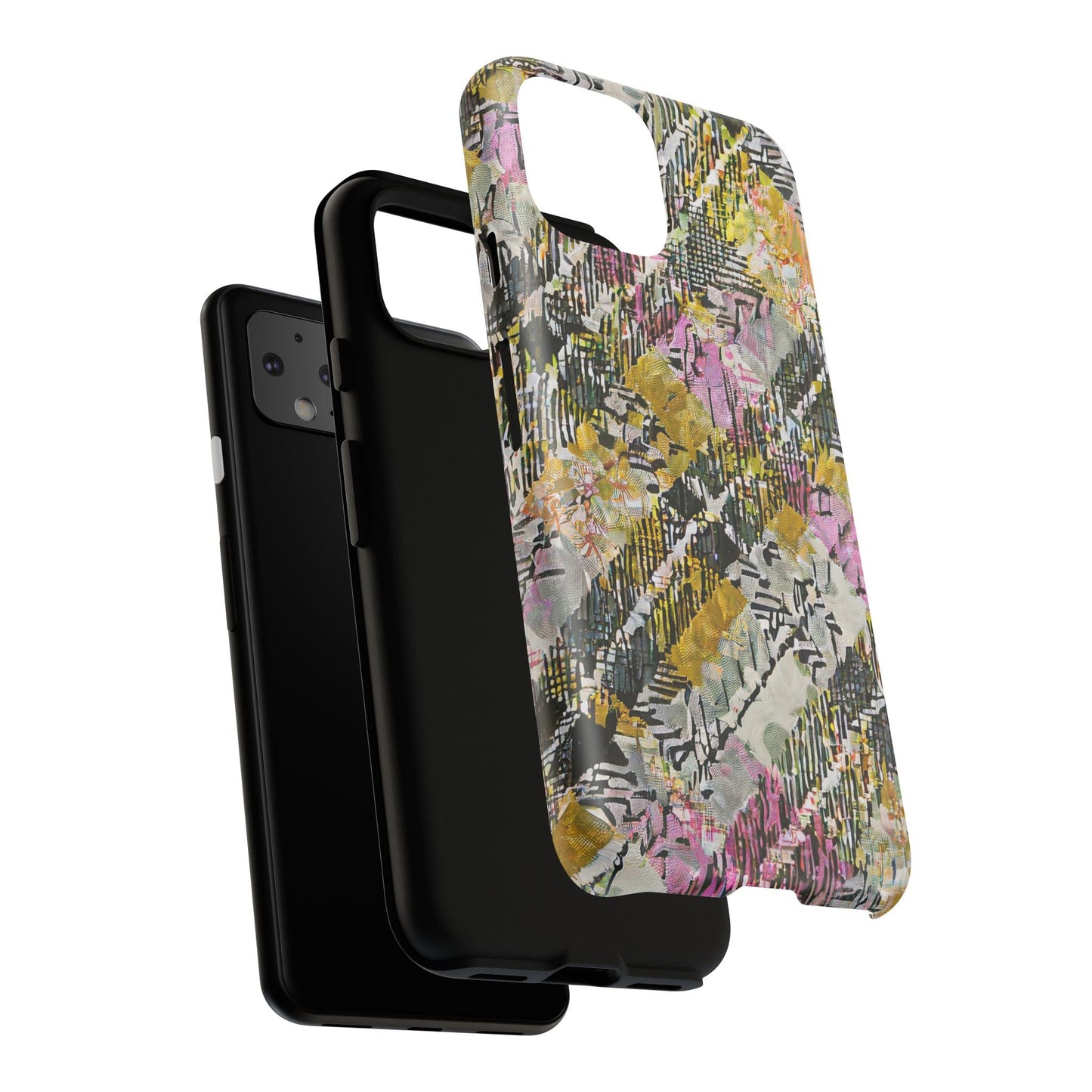 Purple Plaid Floral Artistic Tough Phone Case