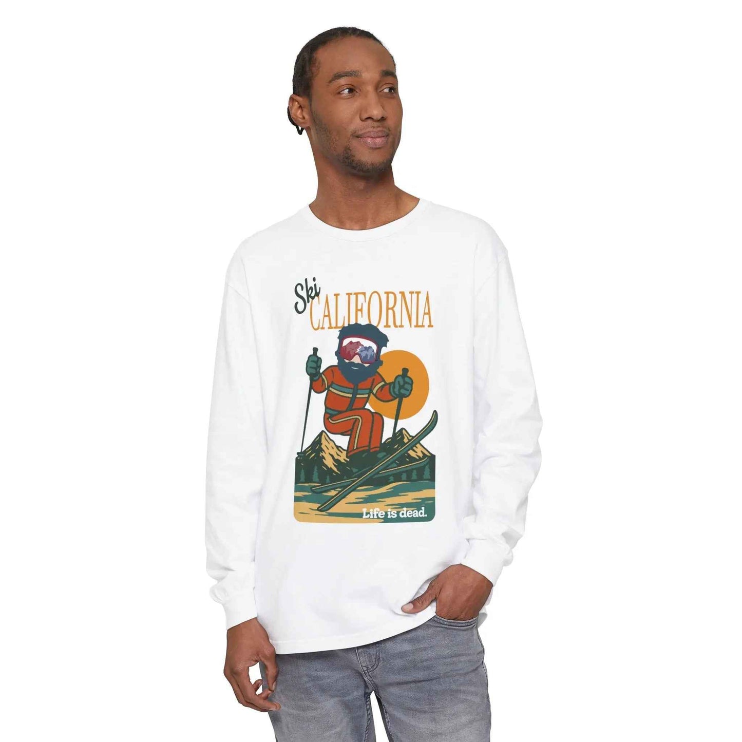 Ski California - Life is dead.® Mountain Collection Garment-Dyed Long Sleeve T-Shirt