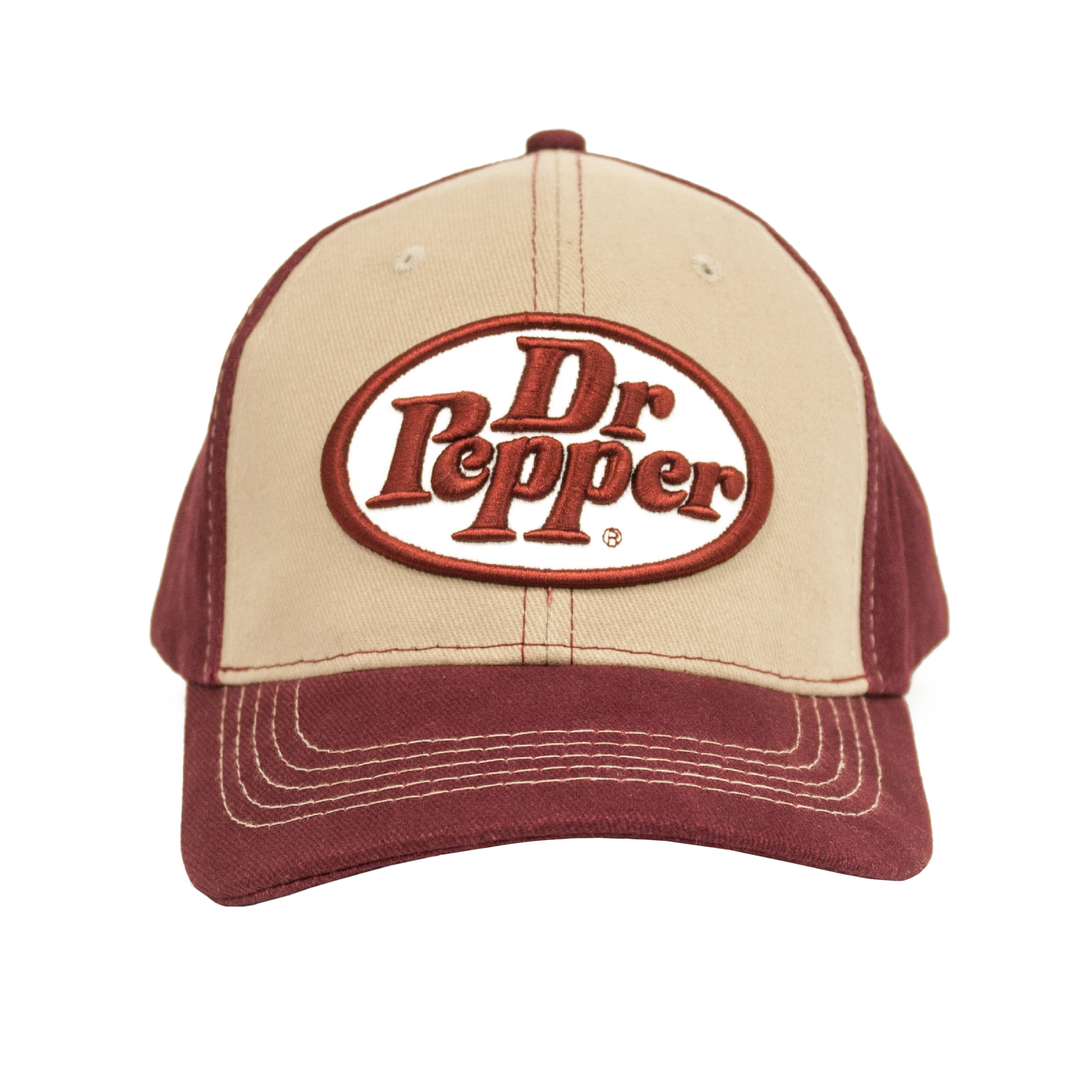 Dr Pepper Oval Logo Hat - Tan and Red