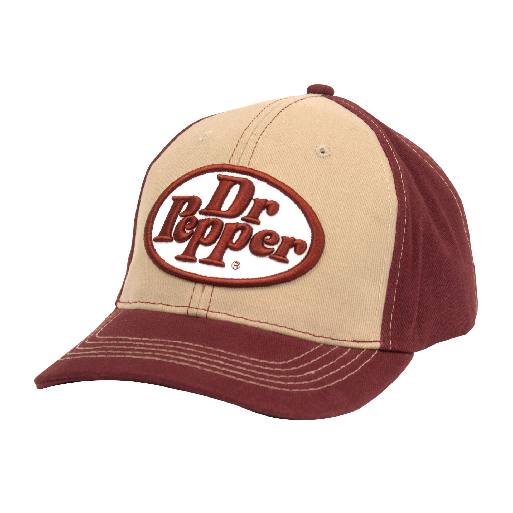 Dr Pepper Oval Logo Hat - Tan and Red