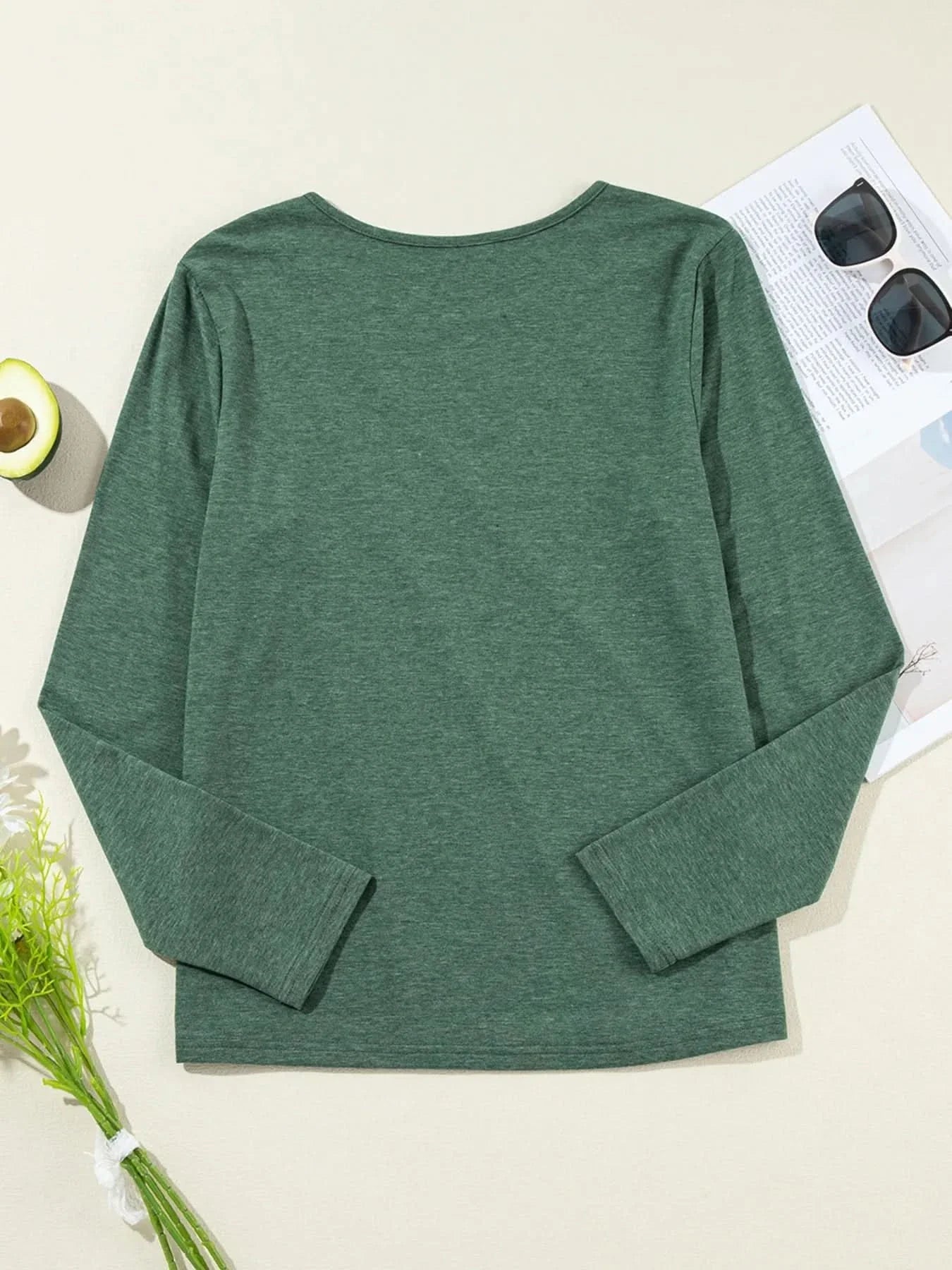 Asymmetric Seam Detail Long Sleeve Top for Women Casual