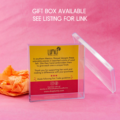 Cactus Embroidered Felted Ornament - Mexico