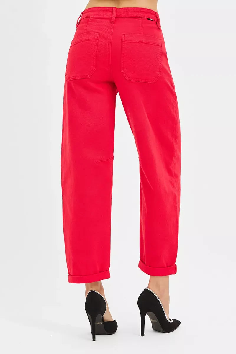 Risen High Rise Ankle Cuffed Barrel Pants Chic Everyday