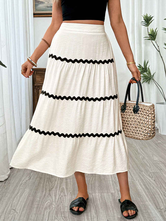 Tiered Flowy Midi Skirt