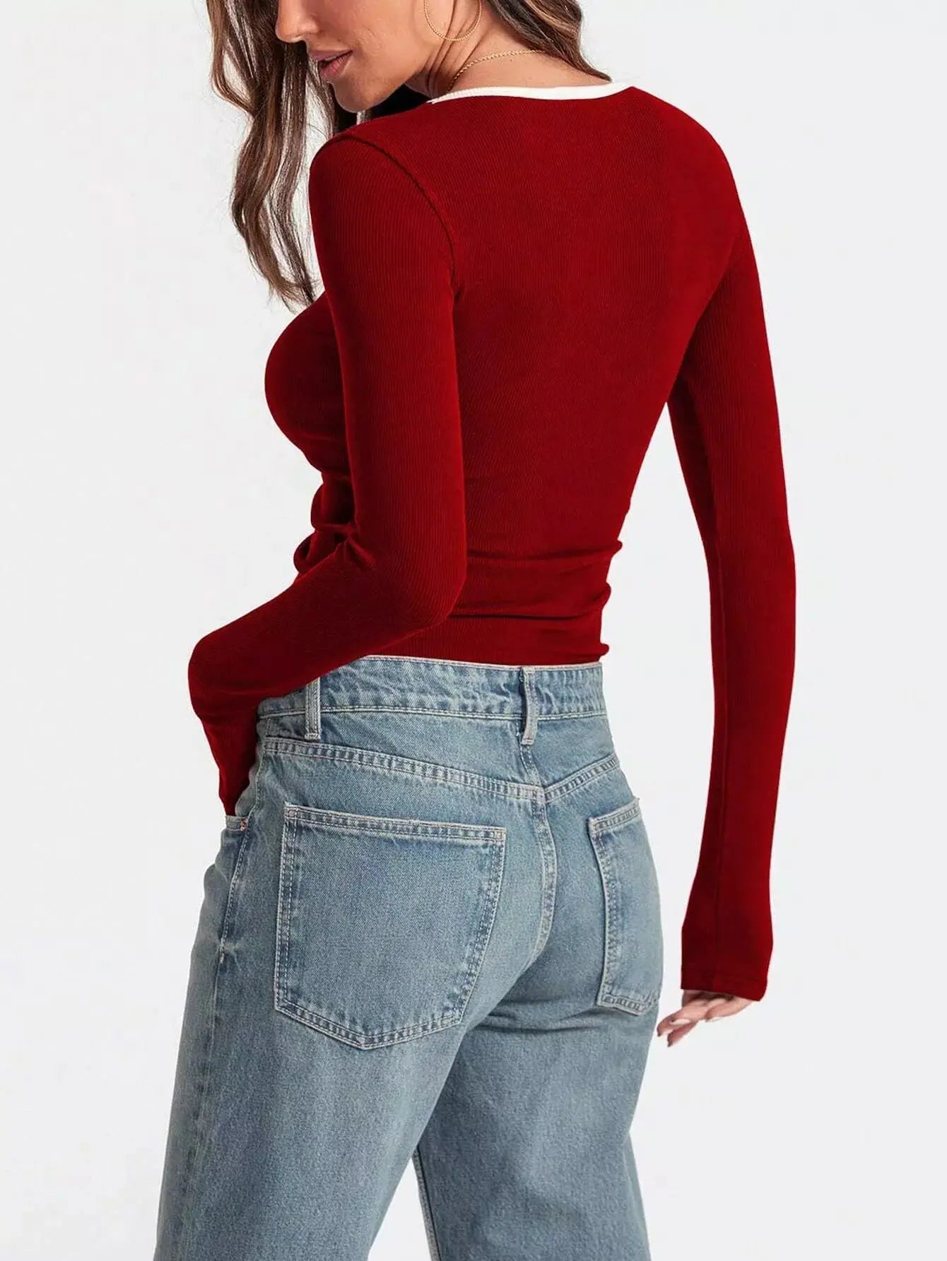 Scoop Neck Long Sleeve T Shirt