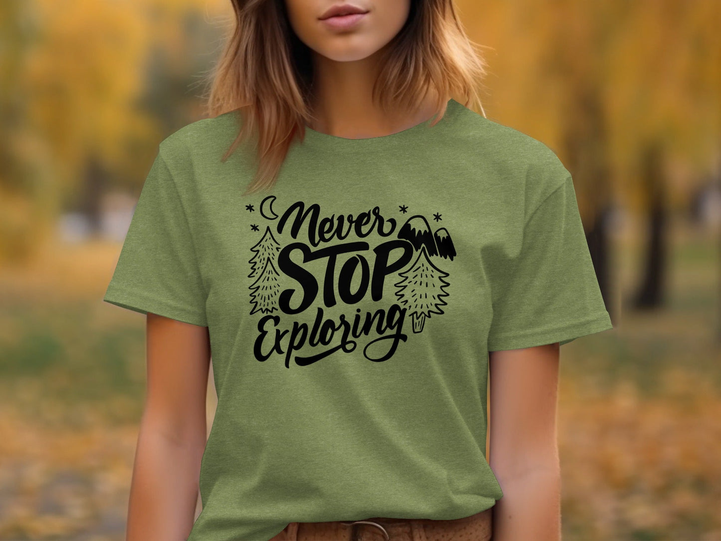 Never Stop Exploring Mountain Adventure Outdoors T-Shirt