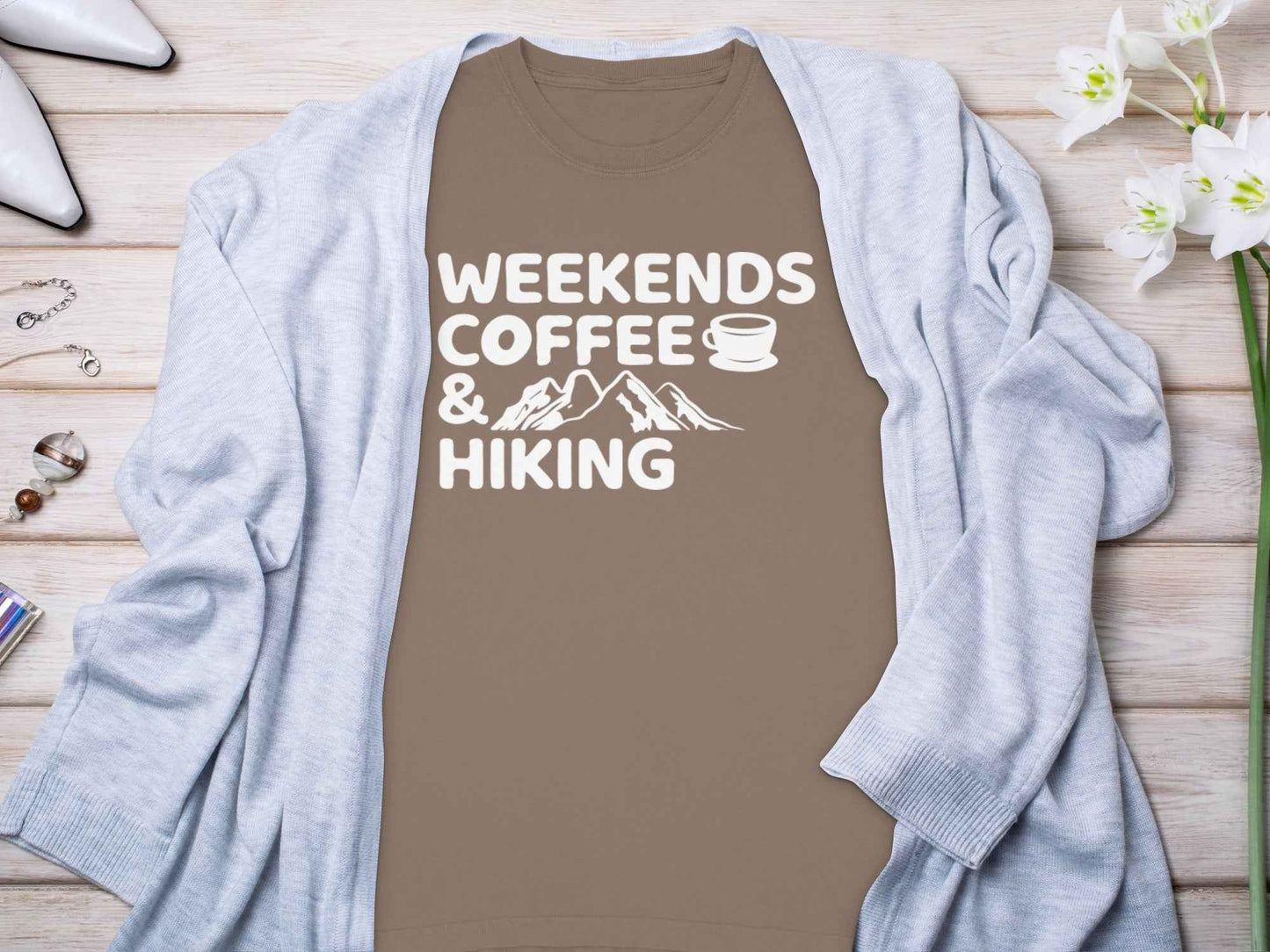 Weekends Coffee and Hiking Adventure Long Sleeve T-Shirt