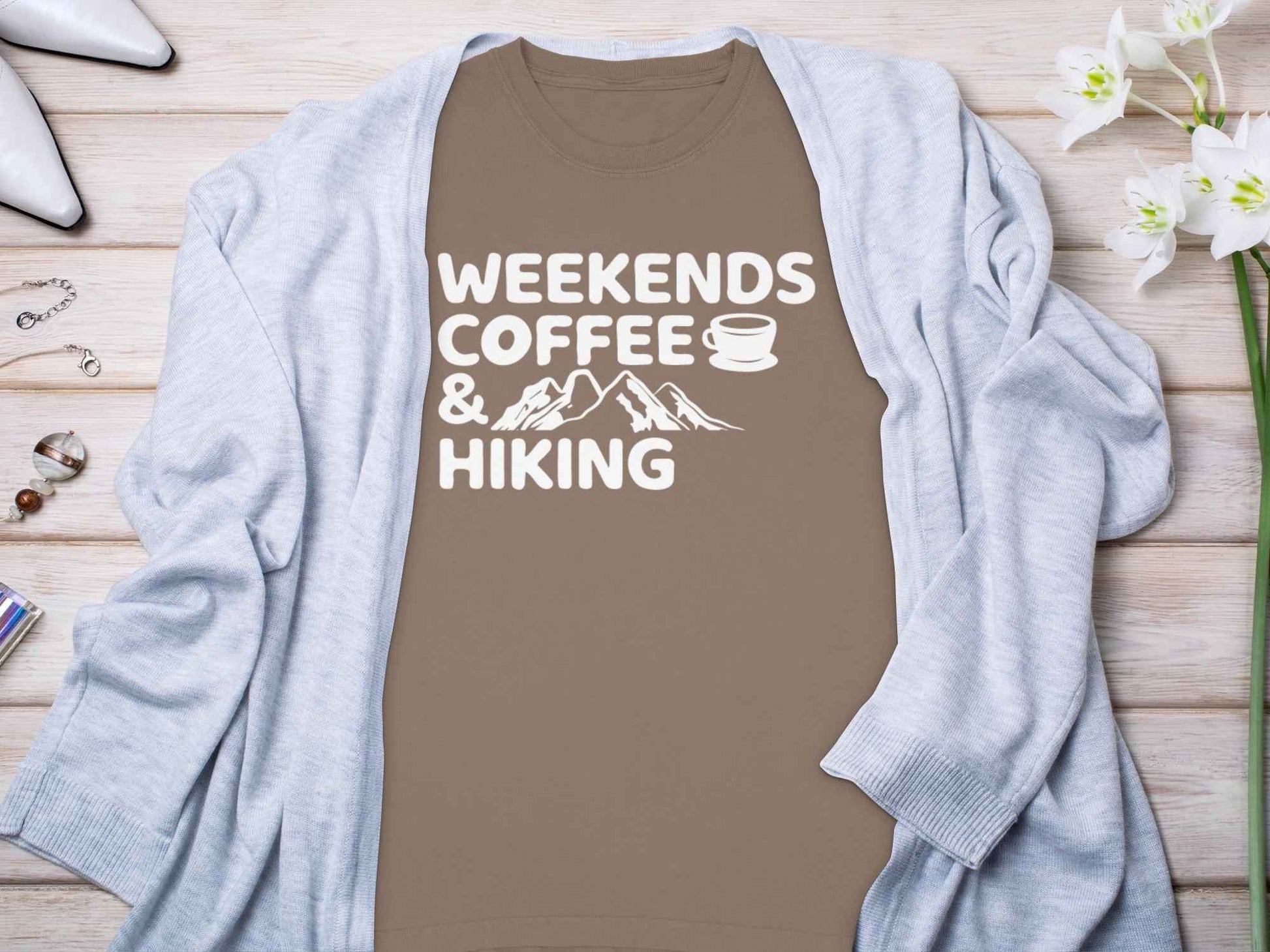 Weekends Coffee and Hiking Adventure Long Sleeve T-Shirt