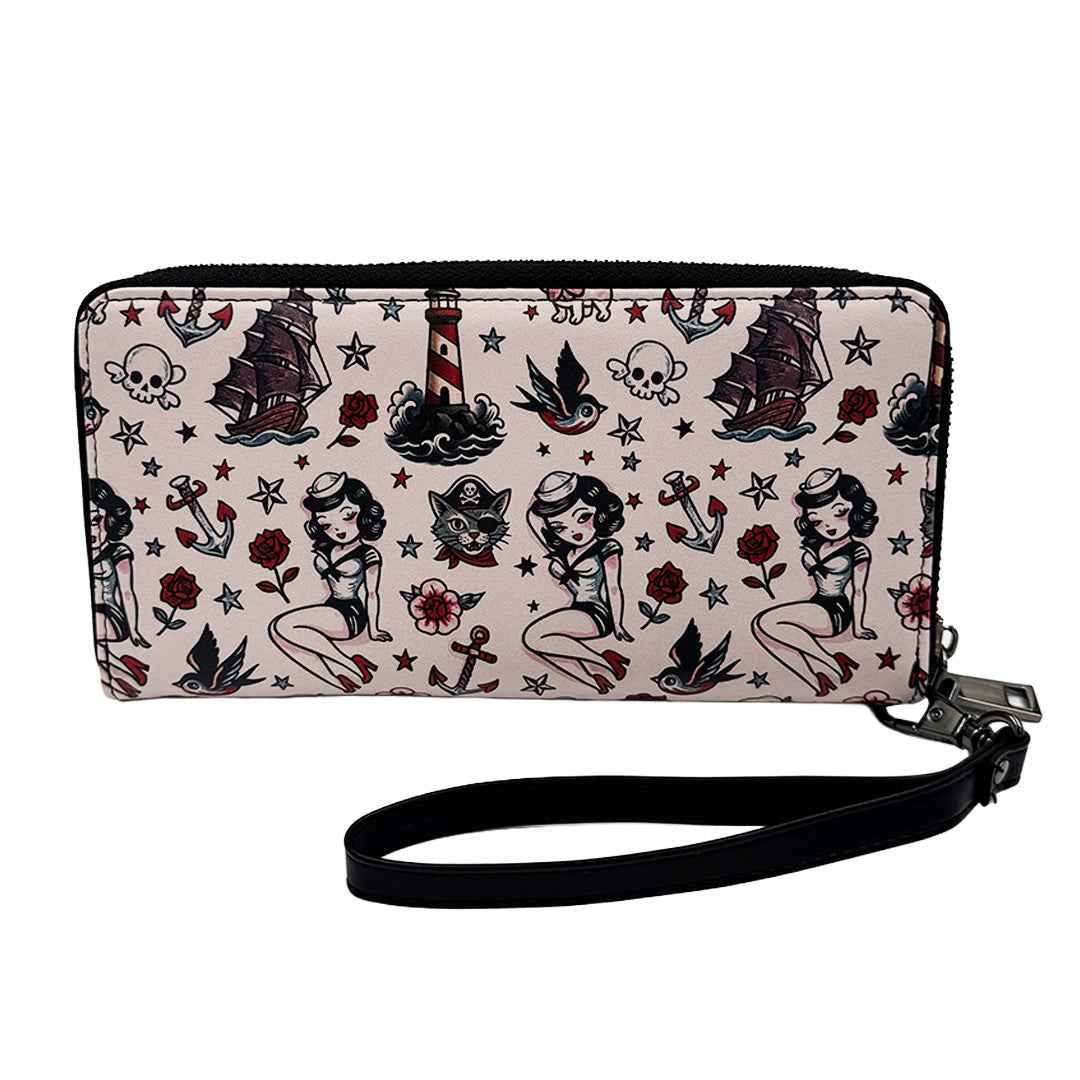 Pirate Cats and Sailor Things Clutch Wallet